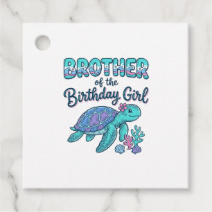 Étiquettes Cadeau Frère de la chemise de tortue de mer de la fille d