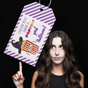 Étiquettes-cadeau friandise ou farce popcorn faveur de fête d'Hallow
