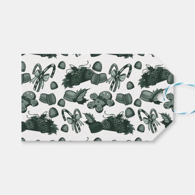 Étiquettes-cadeau Friandises de fêtes - Pin (Solide) (Devant (Horizontal))