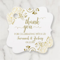 Frilly Corners Merci Mariage or et blanc