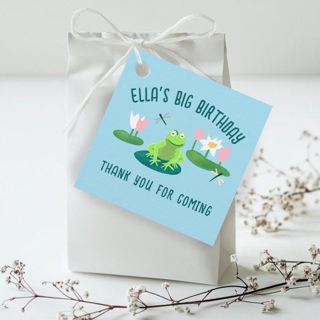 Étiquettes Cadeau Frogs and Lily Pads Cute Birthday Kids GIFT  (Frogs and Lily Pads Cute Birthday Kids GIFT Favor Tags
)