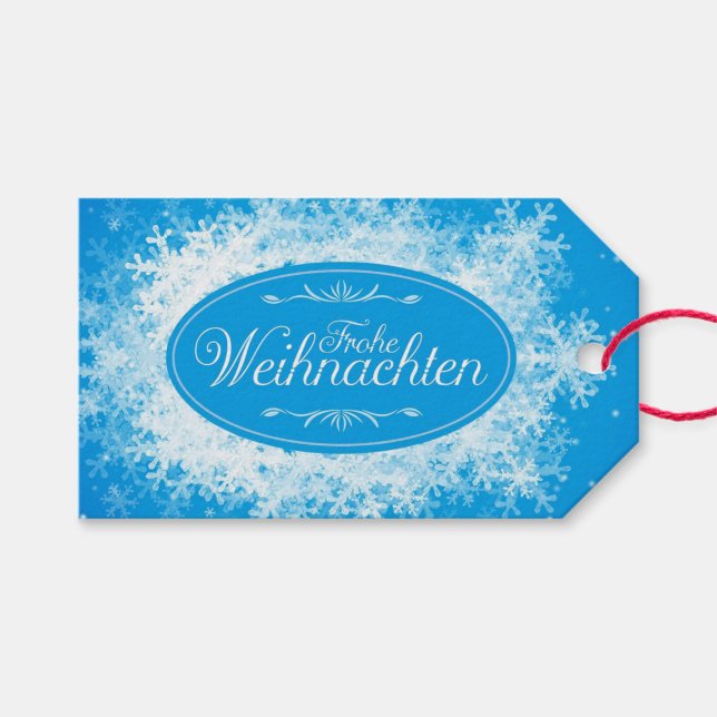 Étiquettes-cadeau Frohe Weihnachten (Devant (Horizontal))