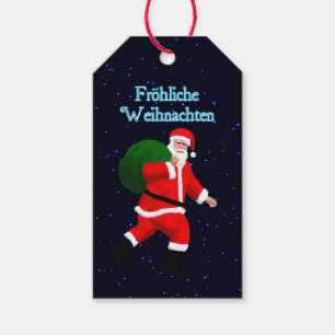 Étiquettes-cadeau Frohliche Weihnachten - Père Noël