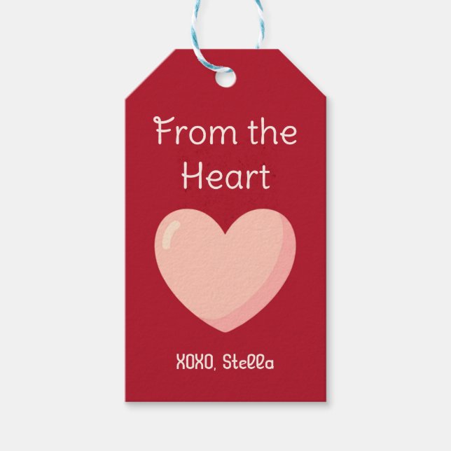 Étiquettes-cadeau From the Heart Valentine Gift Tag  (Devant)