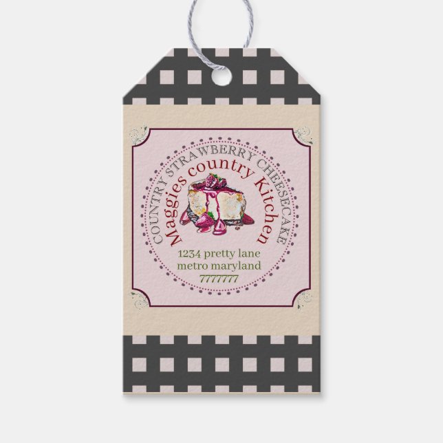 Étiquettes-cadeau fromage à la fraise (Devant)