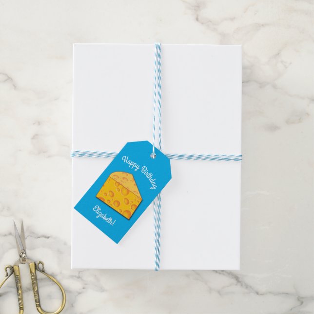 Étiquettes-cadeau Fromage Anniversaire de enfant (Avec de laficelle)