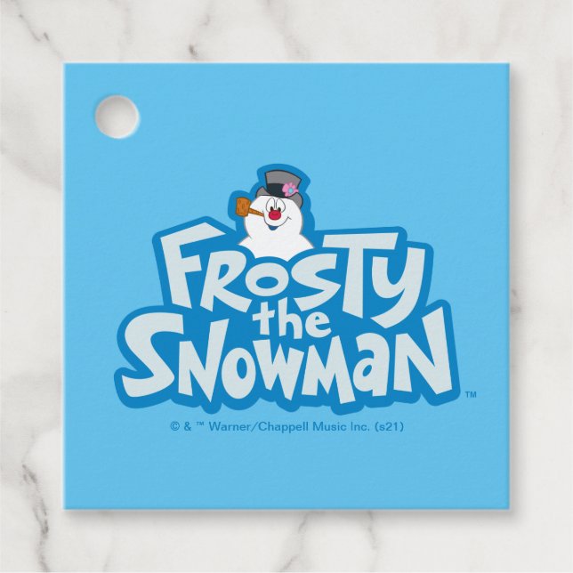 Étiquettes Cadeau Frosty the Snowman™ | Logo empilé gelé (Devant)