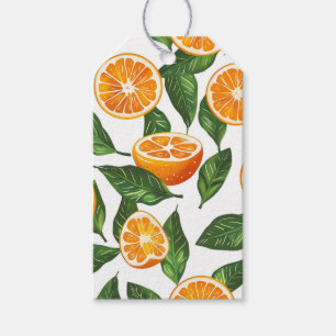 Étiquettes-cadeau Fruit Botanique Orange Citrus Sans Couture