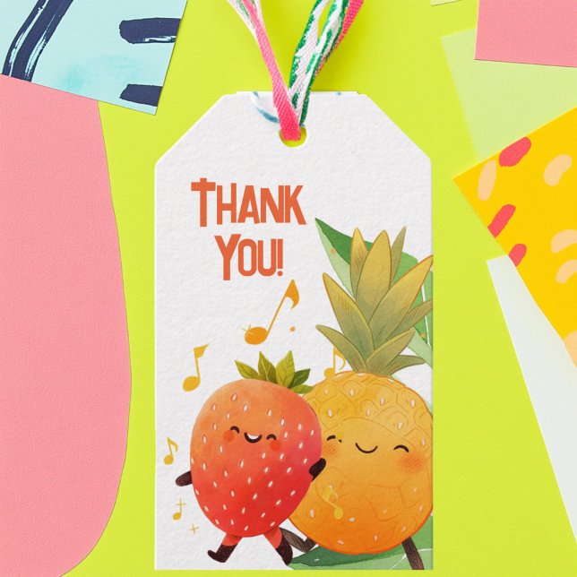 Étiquettes-cadeau Fruité à deux tti pour la fête du 2e anniversaire (Créateur téléchargé)