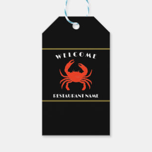 Étiquettes-cadeau Fruits de mer modernes accueil Crabe rouge personn