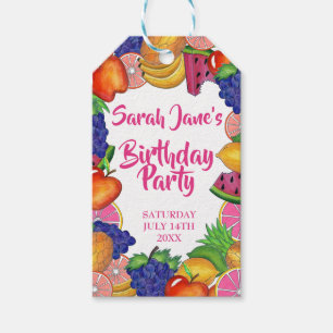 Étiquettes-cadeau Fruits tropicaux Banana Watermelon fête d'annivers