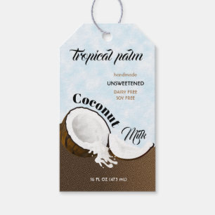 Étiquettes-cadeau Fruits tropicaux de la noix de coco