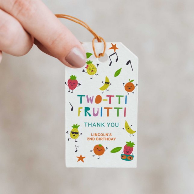 Étiquettes-cadeau Fruitti Tutti Anniversaire Fruits cuits sur mesure (Créateur téléchargé)