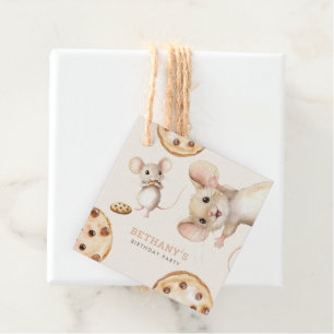 Étiquettes Cadeau Fun Mice Cookies N'importe quel âge Anniversaire F