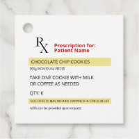 Fun Novelty Rx Prescription Cookie Favoriser Tags