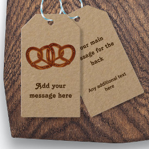 Étiquettes-cadeau Fun Pretzel Pretzel Loaves son propre message pain