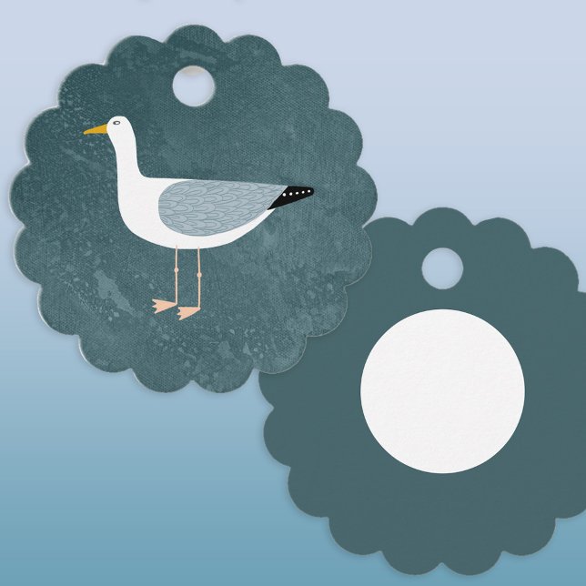 Étiquettes Cadeau Fun Seagull (Fun seagull nautical coastal theme favor tags)