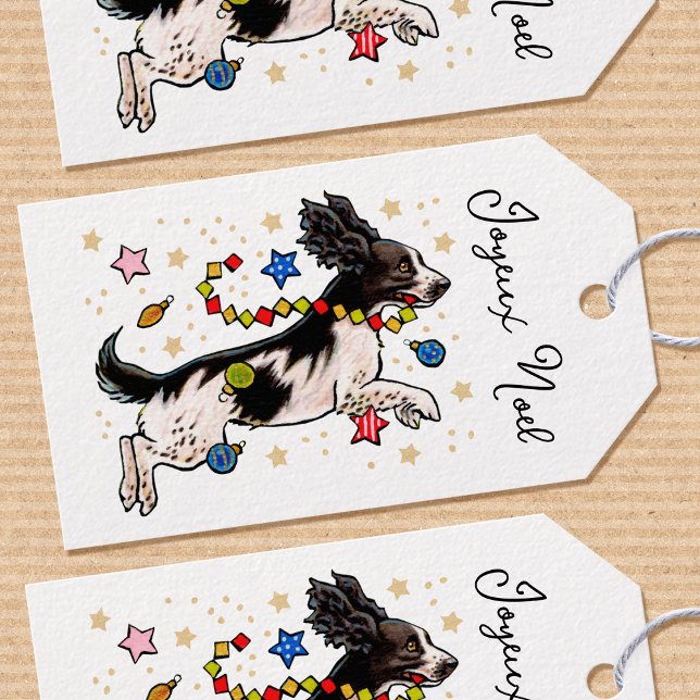 Étiquettes-cadeau Fun Springer Spaniel Chien Noël Nom personnalisé (Créateur téléchargé)