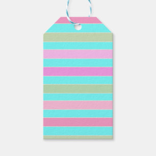 Étiquettes-cadeau Fun striped lined lines pastel summer colors
