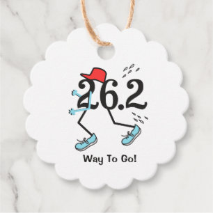 Étiquettes Cadeau Funny 26.2 Marathoner © Way to Go Marathon Runner
