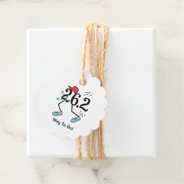 Étiquettes Cadeau Funny 26.2 Marathoner © Way to Go Marathon Runner (En situation)