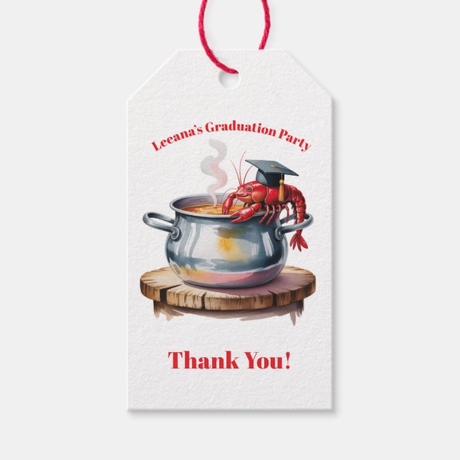 Étiquettes-cadeau Funny Cajun Graduation Party Thank You (Devant)