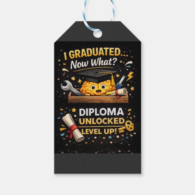 Étiquettes-cadeau Funny Graduation Shirt – I Graduated Now What (Devant)