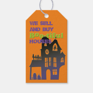 Étiquettes-cadeau Funny Halloween Maison hantée Immobilier
