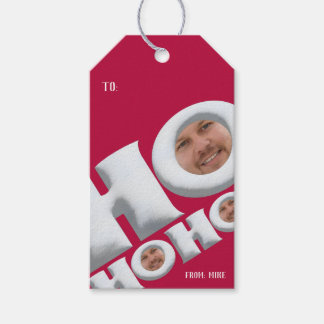 Étiquettes-cadeau Funny “HO HO HO”Christmas Gift Tag with Your Photo