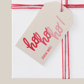 Étiquettes-cadeau Funny Hohoho Joyeux Noel Red Pink Typography