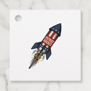 Étiquettes Cadeau Fusée Patriot 4 juillet Conception de feux d'artif