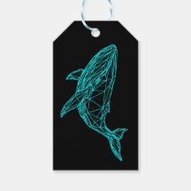 Futuristic Geometric Whale Gift Tags