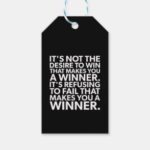 Étiquettes-cadeau Gagnant - Refus D'Échec - Exercice Motivationnel