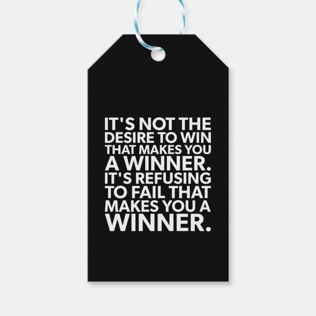 Étiquettes-cadeau Gagnant - Refus D'Échec - Exercice Motivationnel (Devant)