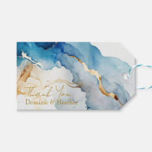 Étiquettes-cadeau Gala des rêves de marbre AZURE