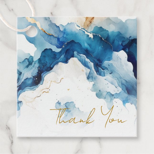 Étiquettes Cadeau Gala Marbre AZURE Rêves (Devant)