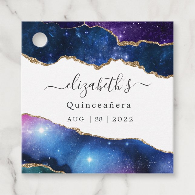 Étiquettes Cadeau Galaxie Agate (Devant)