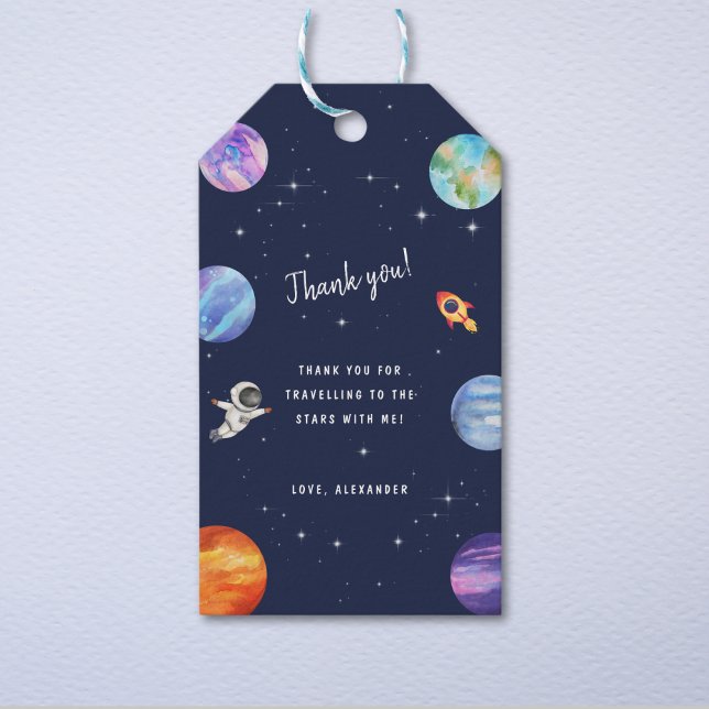 Étiquettes-cadeau Galaxy Stars Espace extra-atmosphérique Anniversai (Créateur téléchargé)