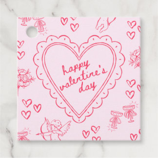 Étiquettes Cadeau Galentine’s Day Valentine Girly Pink