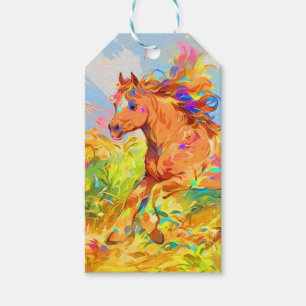 Étiquettes-cadeau Galloping Pony - Art du livre pour enfants