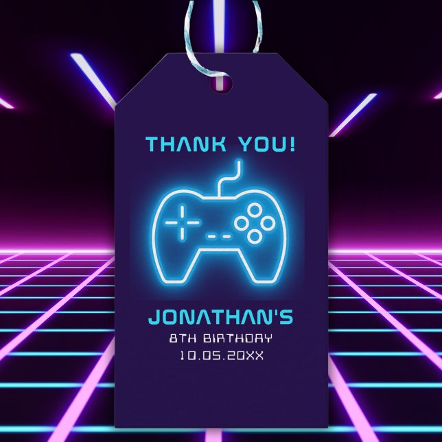 Étiquettes-cadeau Game on, Fun Birthday Boy  (Créateur téléchargé)