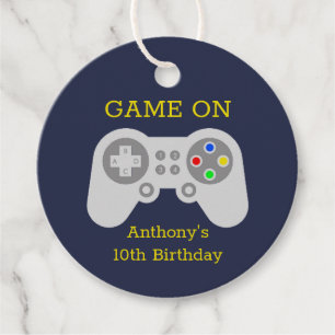 Étiquettes Cadeau Gamer moderne N'importe quel âge fête d'anniversai