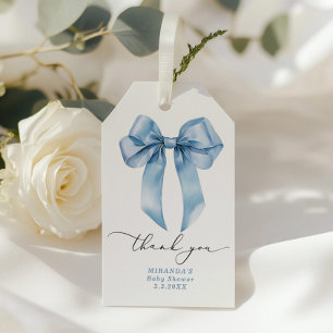 Étiquettes-cadeau Garçon arc bleu Baby shower remerciement
