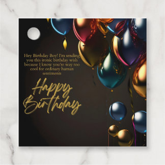 Étiquettes Cadeau Garçon d'anniversaire ironique