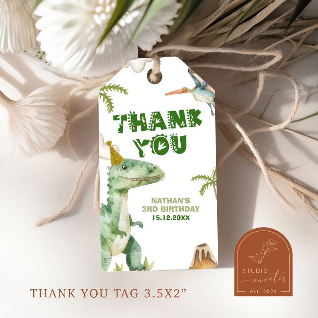 Étiquettes cadeau garçon dinosaure Three-Rex (Créateur téléchargé)