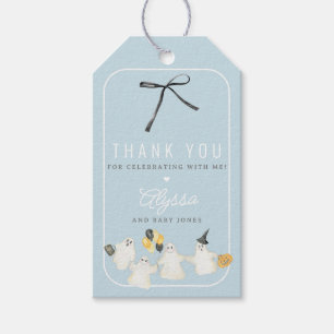 Étiquettes-cadeau Garçon Halloween fantôme et Black Bow Baby shower