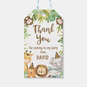 Étiquettes-cadeau Garçons Safari Animaux Deux Anniversaires Sauvages