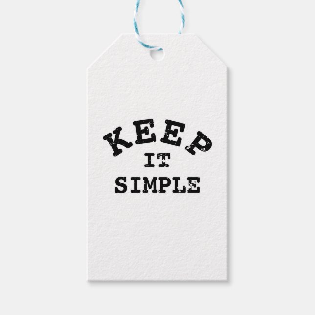 Étiquettes-cadeau Gardez-la simple typographie (Devant)