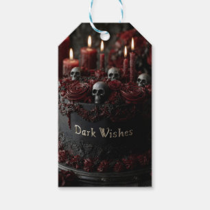 Étiquettes-cadeau Gâteau de célébration gothique noir orné
