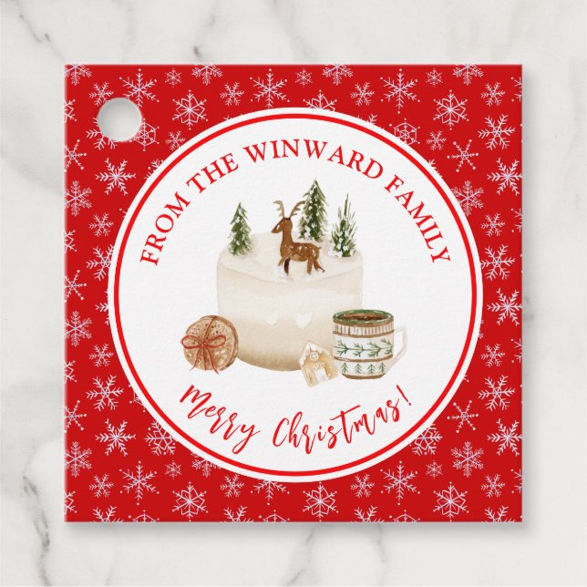 Étiquettes Cadeau Gâteau de Noël (Devant)